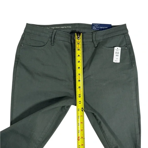 Talbots High Waist Jegging Pants Size 14P Green Stretch Ankle Skinny Casual NWT - Picture 4 of 9
